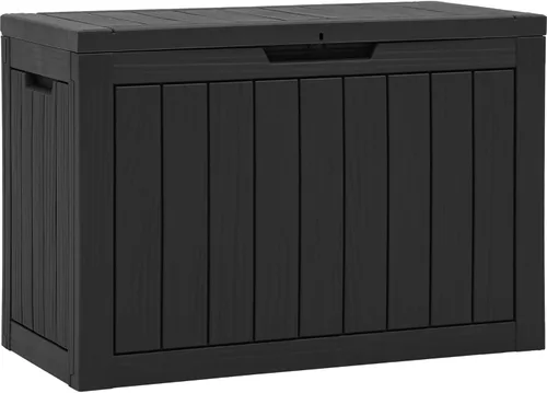 Miniatura 10 de YITAHOME Caja grande de cubierta de 120 galones con parte delantera en forma de X, cajas de almacenamiento de resina para exteriores, banco de Negro