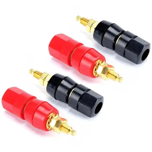 Miniatura 8 de 0.157 in Banana Binding Post Socket Panel Mount Rojo Negro, Paquete de 4