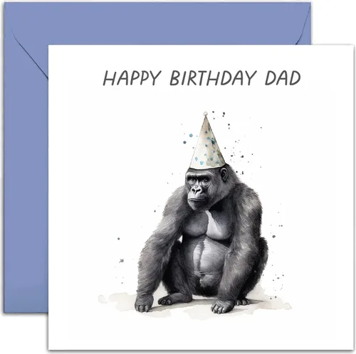 Old English Co. - Divertida tarjeta de cumpleaños para papá, tarjeta de felicitación de cumpleaños de gorila para él y hombres, tarjeta de