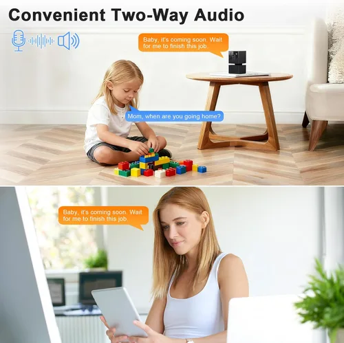 Miniatura 4 de Cámara interior - Cámara WiFi 5G y 2.4G para seguridad del hogar, cámaras de seguridad 2K para perro/mascota/bebé, panorámica/inclinación de 360°