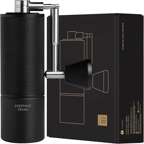 TIMEMORE C3S Pro - Molinillo de café manual con rebaba cónica de acero inoxidable, cuerpo totalmente metálico, ajuste ajustable para