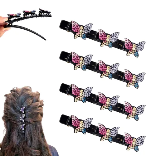 Miniatura 31 de Pinzas para el cabello trenzadas con piedra de cristal brillante para mujeres y niñas, pinzas para el cabello con diamantes de imitación 2025
