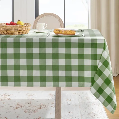 Miniatura 12 de Softalker - Mantel rectangular a cuadros, impermeable para exteriores, 54 x 120 pulgadas, mantel de búfalo a cuadros, resistente a las manchas