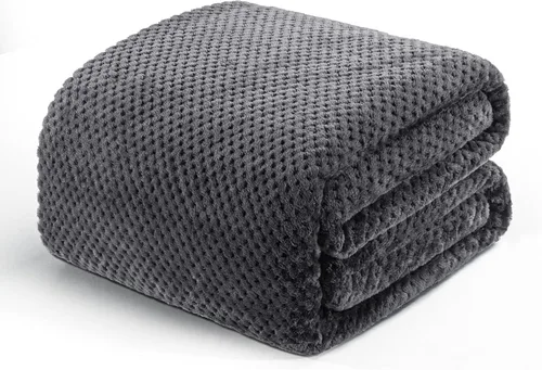 Miniatura 52 de Exclusivo Mezcla - Manta de vellón extragrande para sofá o cama, mantas supersuaves y cálidas con textura de gofre, acogedora, mullida y ligera Azul