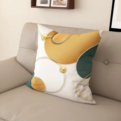 Miniatura 9 de Funda de almohada decorativa para sofá de sala de estar, patrón impreso de doble cara, funda de cojín naranja geométrica abstracta estilo nórdico