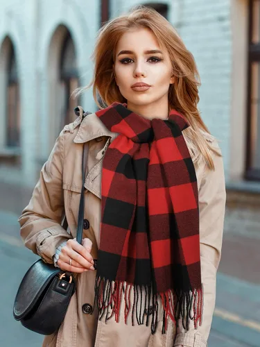 Miniatura 6 de SATINIOR Bufanda de lana cuadriculada para mujer, 2 piezas, bufandas de invierno, manta cálida, bufanda a cuadros