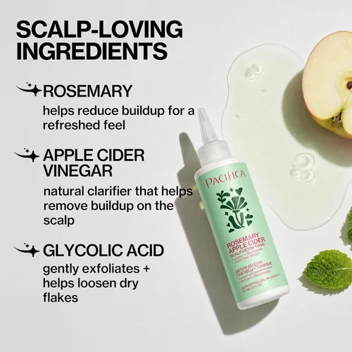 Miniatura 7 de Pacifica Tónico Desintoxicante para el Cuero Cabelludo – Exfoliante para el Cuero Cabelludo de Romero y Vinagre de Sidra de Manzana, Enjuague