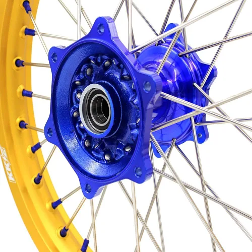 Miniatura 7 de KKE 1.6 x 21/2.15 x 18 ruedas de fundición de Enduro para YAMAHA YZ125 YZ250 1999-2026 YZ250F YZ450F 2003-2026 YZ250F WR250F WR450F 2026 borde dorado