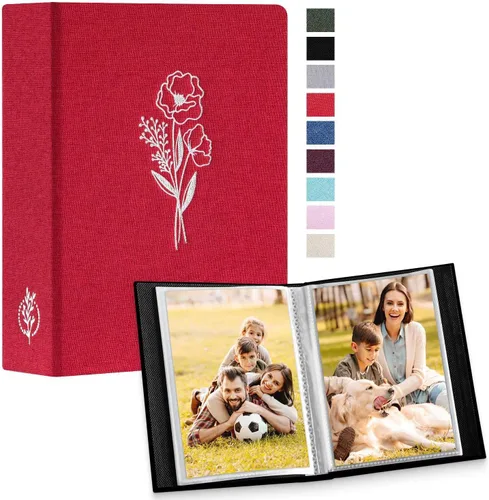 Miniatura 10 de Lanpn - Álbum de fotos autoadhesivo de lino, 40 páginas, álbum de fotos para manualidades, páginas adhesivas magnéticas, contiene fotos de 4 x 6, 7