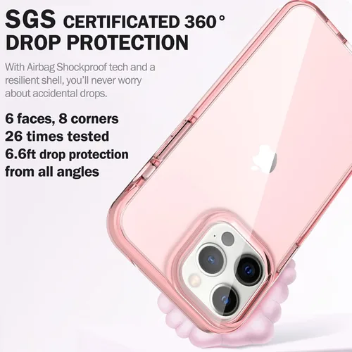 Miniatura 2 de ArtsEvo Diseño transparente a prueba de golpes para iPhone 13 Pro Max, protección certificada contra caídas de 6.6 pies, bordes elevados que