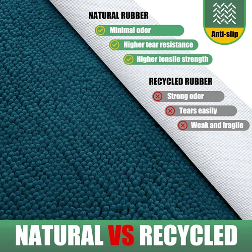 Miniatura 5 de IM HOME Alfombra absorbente de chenilla para puerta exterior de 48" x 30", tapetes para puertas fangosas lavables para perros, alfombra Azul Teal