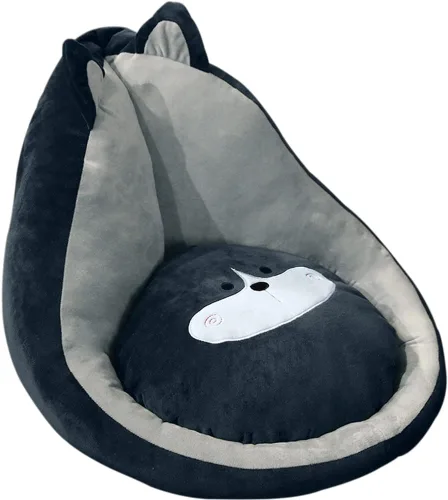 Miniatura 10 de Cojín de asiento de felpa para sofá perezoso de gato, cojín para silla de oficina, tapete cálido para suelo, cojín de asiento acogedor con respaldo