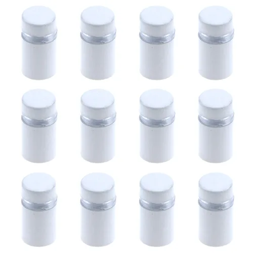 Miniatura 32 de Antrader Paquete de 12 Soportes Separadores de Vidrio de Acero Inoxidable de 3/4" x 1-1/5", Separadores de Pared Clavos de Ferretería Publicitarios