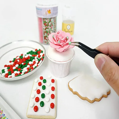 Miniatura 3 de Fondant Tool - Pinzas de cabeza afilada para perlas de azúcar, cuentas de caramelo, juego de 2