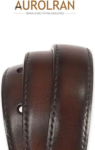 Miniatura 174 de Cinturón de cuero clásico con hebilla de metal para mujer con vestido de jeans