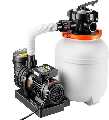 Miniatura 10 de VEVOR Bomba de filtro de arena de 12 pulgadas para piscinas sobre el suelo de hasta 15000 galones, sistema de filtración de piscina de 0.33 HP 3000