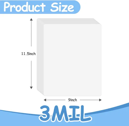 Miniatura 4 de Bolsas de laminación de 3 mil, bolsas de laminación térmica transparentes de 3 mil, hojas de laminación de 9 x 11.5 pulgadas para laminador
