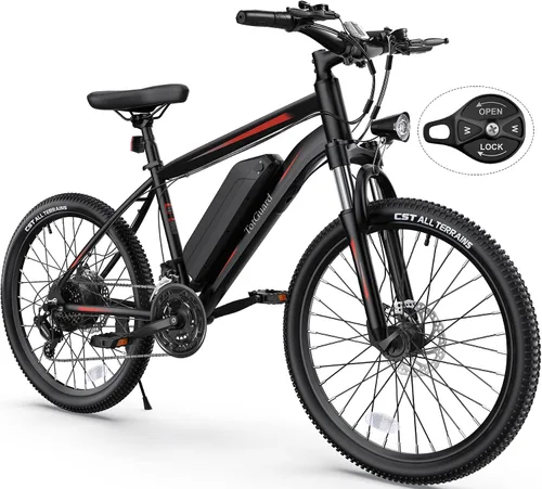 Miniatura 8 de TotGuard Electric Bike for Adults, 26" Ebike with Peak 500W Brushless Motor, Electric Mountain Bike with 374Wh Removable Battery, 50 Miles Electric