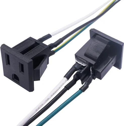 Miniatura 2 de weideer 3 unids 3 pines de enchufe de alimentación de EE.UU. Panel de enchufe 15A 125V AC Panel de montaje en panel de salida industrial enchufe