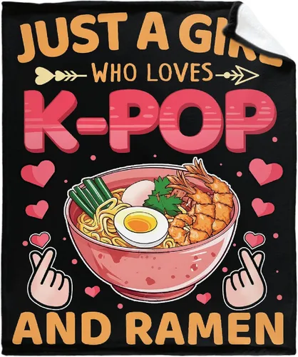 Miniatura 10 de Manta Personalizada Girl Loves Ramen Súper Suave Ligera Manta Cómoda Esponjosa Edredón para Cama Sofá Todas las Estaciones Cálida 50"x40" Pequeña