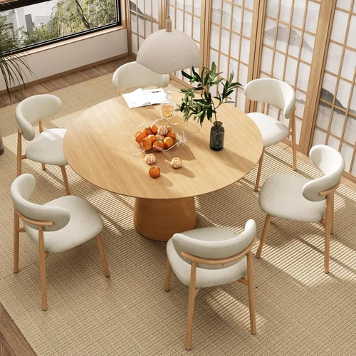 Miniatura 8 de Juego de 4 sillas de comedor de cocina modernas de lino suave estilo granja con patas de metal, color beige/original 18 pulgadas beige/lino original