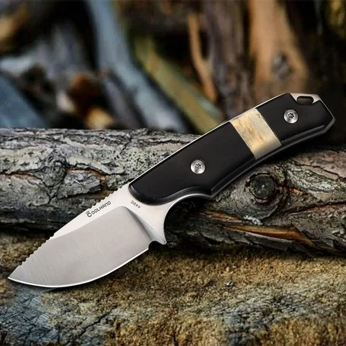 Miniatura 5 de Cool Hand Cuchillo de transporte horizontal de 5.98 pulgadas, cuchillos de caza de supervivencia compactos de espiga completa, funda de cuero