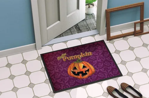 Miniatura 4 de Caroline's Treasures SB3017JMAT - Felpudo de Halloween con texto en inglés "Hello Pumpkin", tapete de 24 x 36 pulgadas para puerta delantera