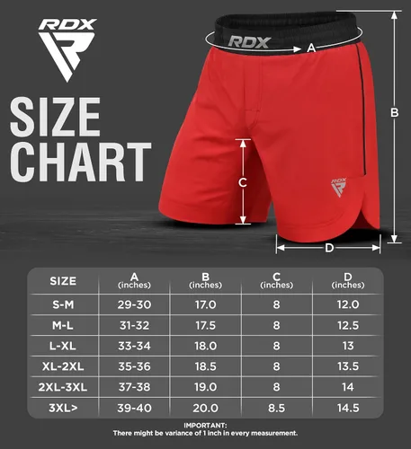 Miniatura 6 de RDX Pantalones cortos de MMA para entrenamiento y kickboxing Pantalones cortos de lucha para artes marciales, pelea de jaulas, Muay Thai, BJJ