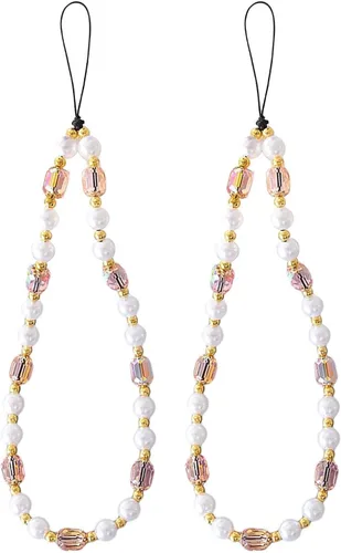 Miniatura 16 de Beaded Phone Charm Cute Fixed Beads Pearl Wristlet Chain Camera Wrist Strap CarKey Lanyard