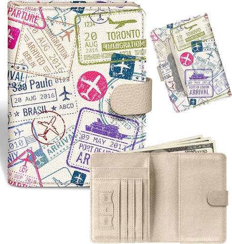Miniatura 13 de Slohif Funda para pasaporte para viajes, para mujeres y hombres, bloqueo RFID, protector de pasaporte para tarjetas de tarjeta de embarque, Negro