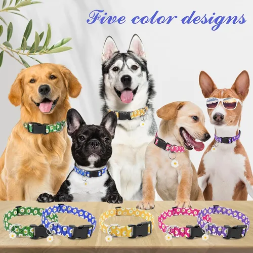 Miniatura 7 de Collares florales para perros grandes, collares suaves y lindos para perros y niñas, collar de flores bonitas con dijes de margaritas, regalo