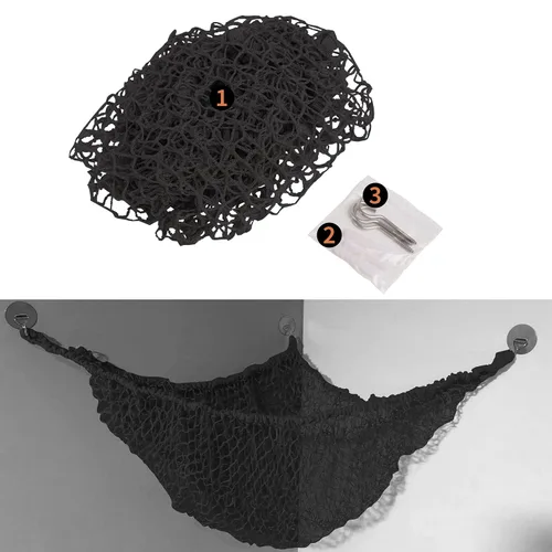 Miniatura 4 de Hamaca de animales de peluche, red de almacenamiento de hamaca de juguete, soporte de red de malla para juguetes de malla gigante, esquina de pared