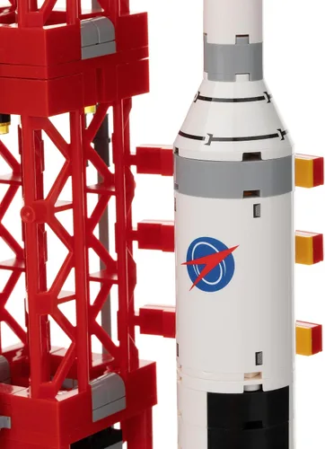 Miniatura 7 de Block Builder Rocket Launch - Juego de bloques de construcción (457 piezas) de la serie espacial para niños y adultos