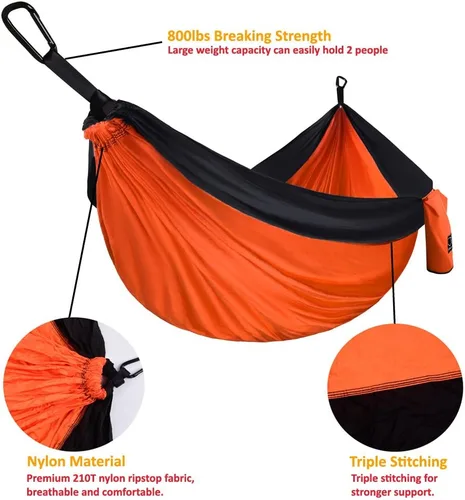 Miniatura 5 de Gold Armour Hamaca de camping – Hamaca doble XL, hamaca portátil, accesorios de camping, equipo para exteriores e interiores con correas de árbol