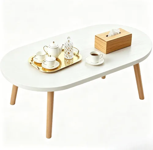 Miniatura 24 de Mesa de Centro, Mesas de Centro Pequeñas de 23.6", Mesas de Centro Redondas Negras para Sala de Estar, Mesa de Piso para Sentarse en el Suelo, Mesa