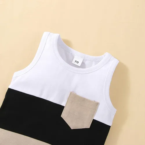 Miniatura 61 de Conjunto de ropa casual de manga corta con botones y pantalones cortos de lino para bebés y niños pequeños