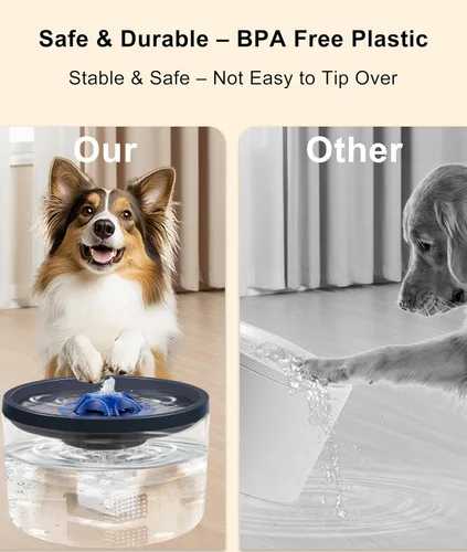 Miniatura 6 de Fuente de agua para perros de 4 litros/135 onzas para perros grandes y múltiples mascotas - Bomba ultrasilenciosa, 3 filtros, dispensador automático