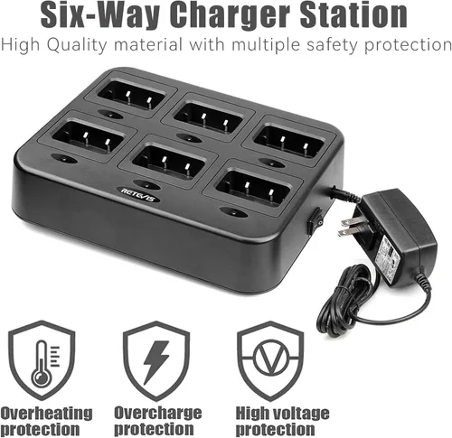 Retevis Walkie Talkies RT27 para adultos con micrófono de altavoz (paquete de 6), radios bidireccionales resistentes de largo alcance, manos libres