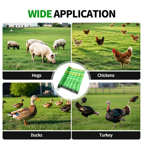Miniatura 3 de Red eléctrica para cerca, 49.6 pulgadas de alto x 164 pies de largo, redes portátiles para ganado para cerdos, ganado, ovejas, pavo, cabra, animales