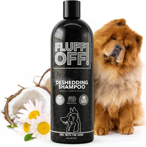 Miniatura 8 de ¡Fluff Off! by Girl With The Dogs, Champú Natural Antishedding para Perros y Gatos, 1 Galón, Hecho en EE.UU., 8 Semanas+