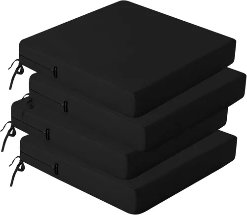 Miniatura 22 de idee-home Juego de 2 cojines para sillas de exterior, cojines de asiento impermeables para muebles de patio, almohadilla de repuesto para silla