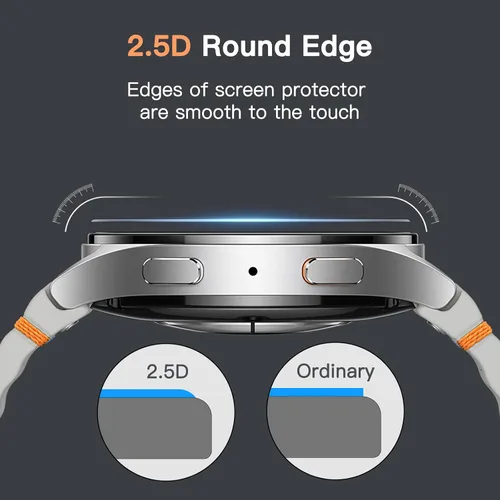 Miniatura 5 de JETech Protector de pantalla para Samsung Galaxy Watch 7/6 de 1.732 in (protector de pantalla de solo 1.606 in), vidrio templado antiarañazos