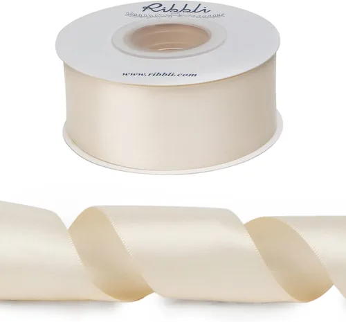 Miniatura 140 de Ribbli - Cinta de satén de doble cara dorada, 1/2 pulgada x 25 yardas, uso para ramo de lazos de manualidades, envoltura de regalos, decoración