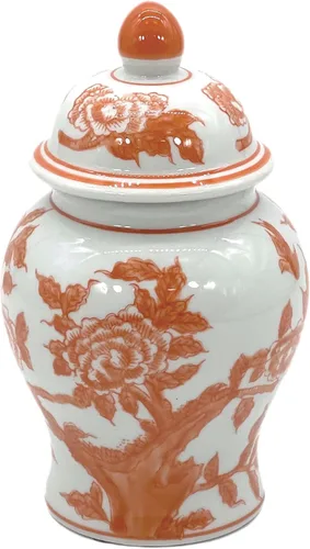 Miniatura 6 de Galt International Tarro de jengibre de cerámica de 8 pulgadas con tapa, tarro de porcelana de estilo clásico chino para almacenamiento de té
