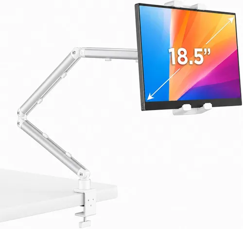 Miniatura 10 de Soporte de pared para iPad, soporte de pared para tableta, soporte giratorio de 360°, brazo de inclinación horizontal/vertical de 180°, compatible