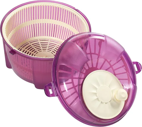 Miniatura 2 de Mabel Home Molinillo de ensalada, lanzador de ensalada y batidora, 5,5 cuartos de galón, cortador de verduras -EXTRA Sal & Pepper Shaker inc. Púrpura