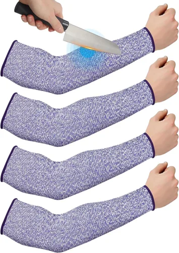 Miniatura 14 de Geyoga 2 pares de mangas protectoras de brazo para piel delgada y moretones, mangas protectoras resistentes a cortes para hombres y mujeres, Negro