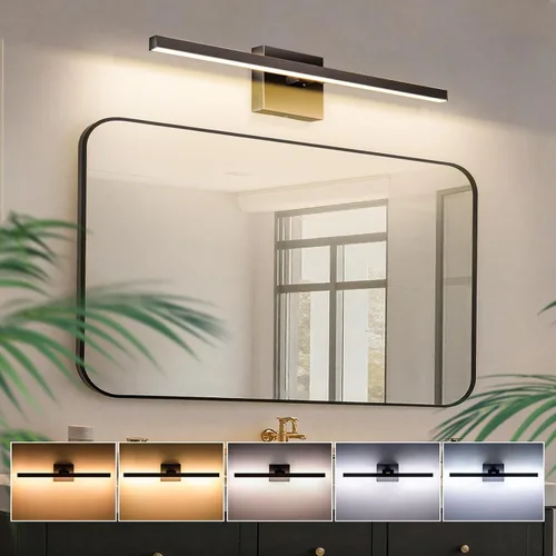 Miniatura 8 de Aosclex Luces de baño de 16 pulgadas sobre el espejo, giratorias, 12 W, 1080 lúmenes, 5CCT, ajustables (2700 K a 6000 K), lámparas LED regulables