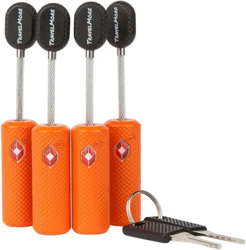 Paquete de 4 cerraduras de equipaje aprobadas por la TSA con llaves para viajes, mini candado flexible ultra seguro y material de aleación de zinc