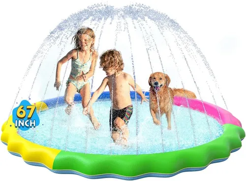 Miniatura 16 de VISTOP - Alfombrilla antideslizante para niños y perros, juguetes acuáticos de verano para piscinas de aspersión - Alfombrilla divertida para jugar